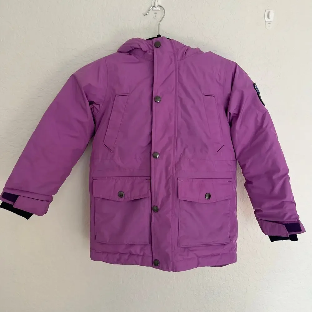 Lands' End Kids Purple Faux Fur Trim Expedition Winter Parka Jacket Size 4T